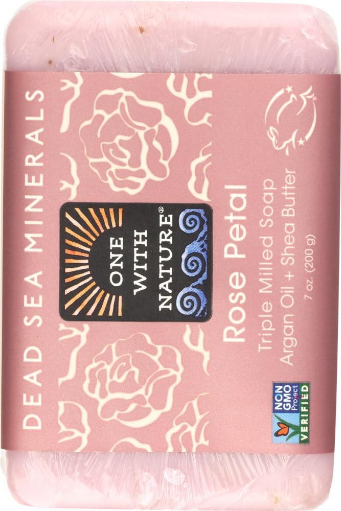 One With Nature Dead Sea Mineral Soap, Rose Petal, 7-Ounces (Pack of 6) Beauty & Personal Care Kodiake