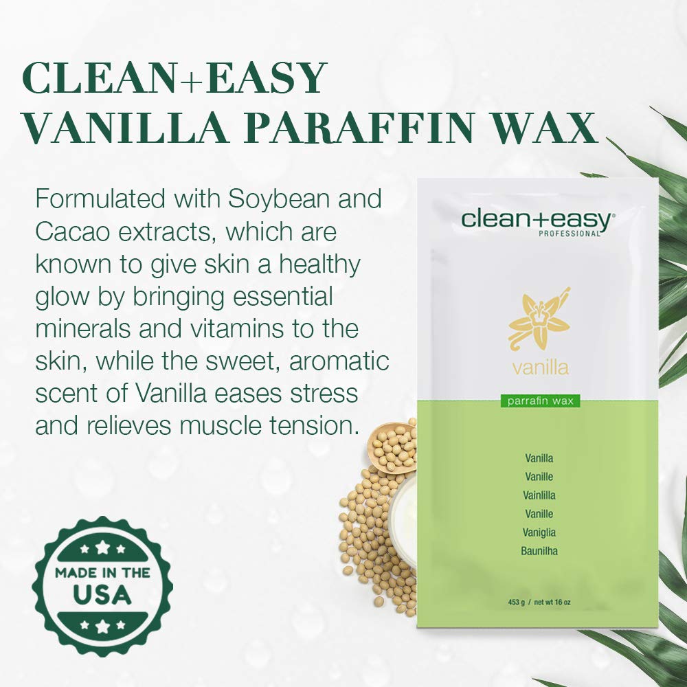 Clean + Easy Vanilla Paraffin Wax - Hydrating Paraffin Wax Refill for Hand & Feet Spa Treatment, 16 oz Beauty and Personal Care Clean + Easy