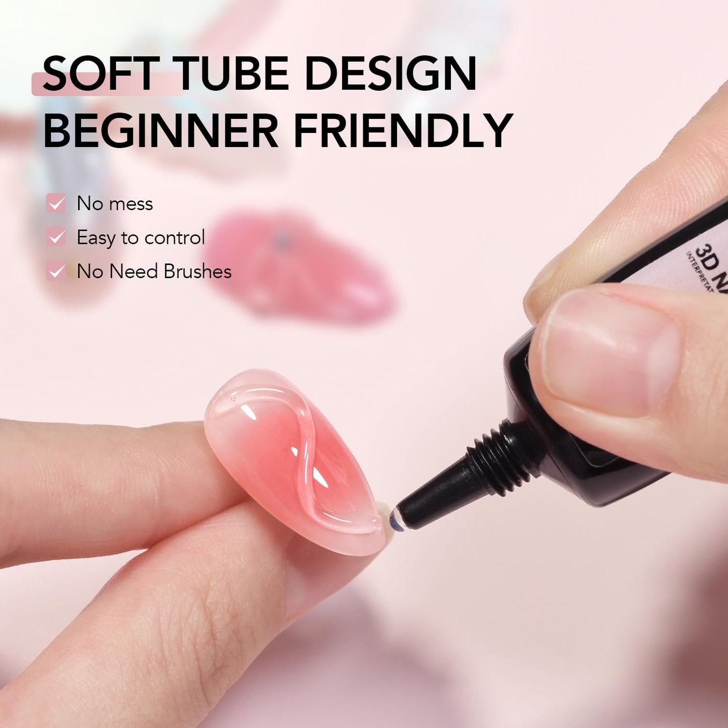 GAOY 2Pcs 3D Nail Gel, Clear Sculpting Gel for Carving, Molding & Painting Nail Art Designs, Glue for Rhinestone Gems Decoration Beauty and Personal Care GAOY