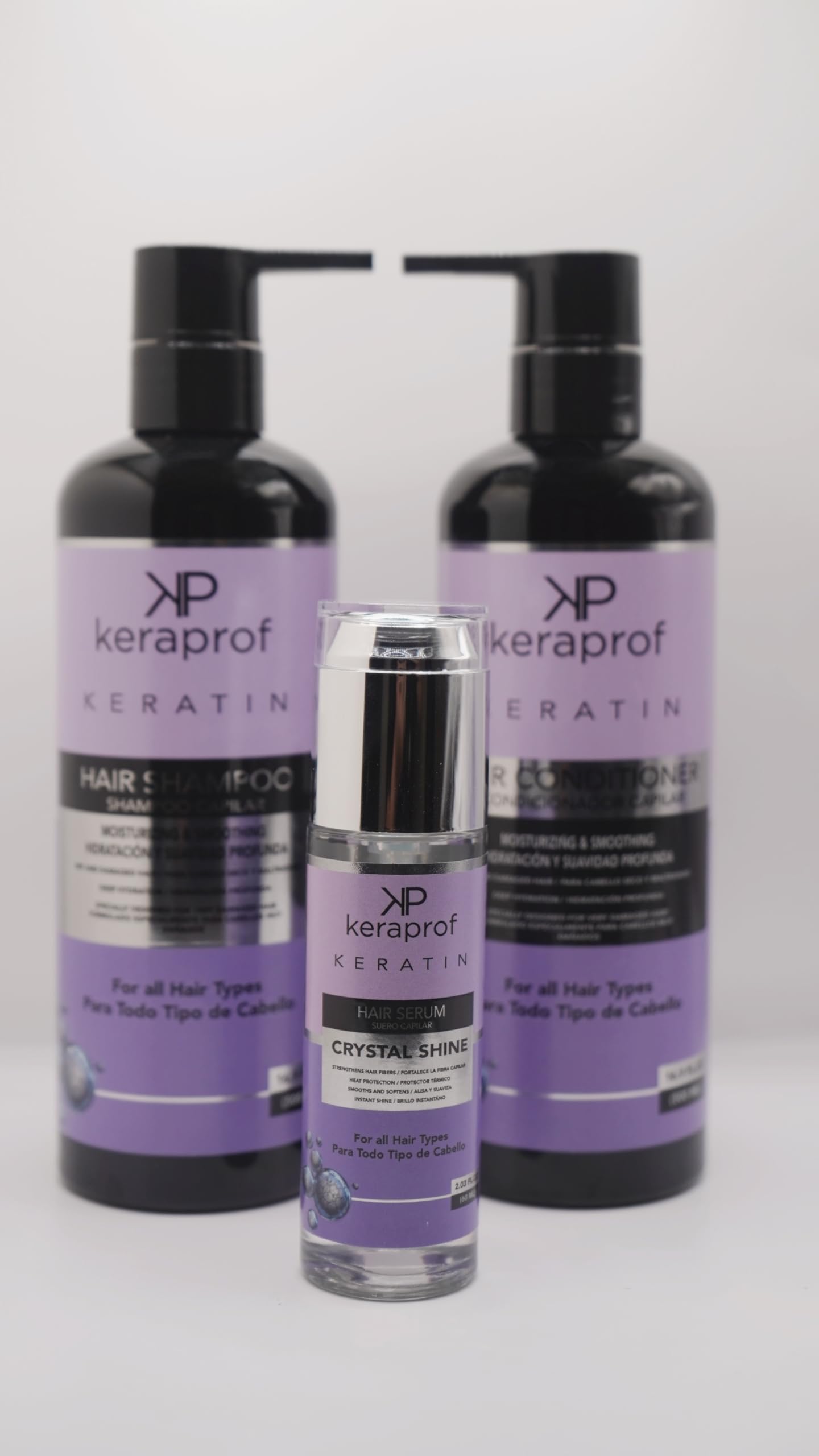 KeraProf Keratin Hair Care Set, Shampoo, Conditioner, Hair Mask, Crystal Shine Serum, Moisturizing and Smoothing Treatment for All Hair Types, 4 Piece Beauty & Personal Care Keraprof