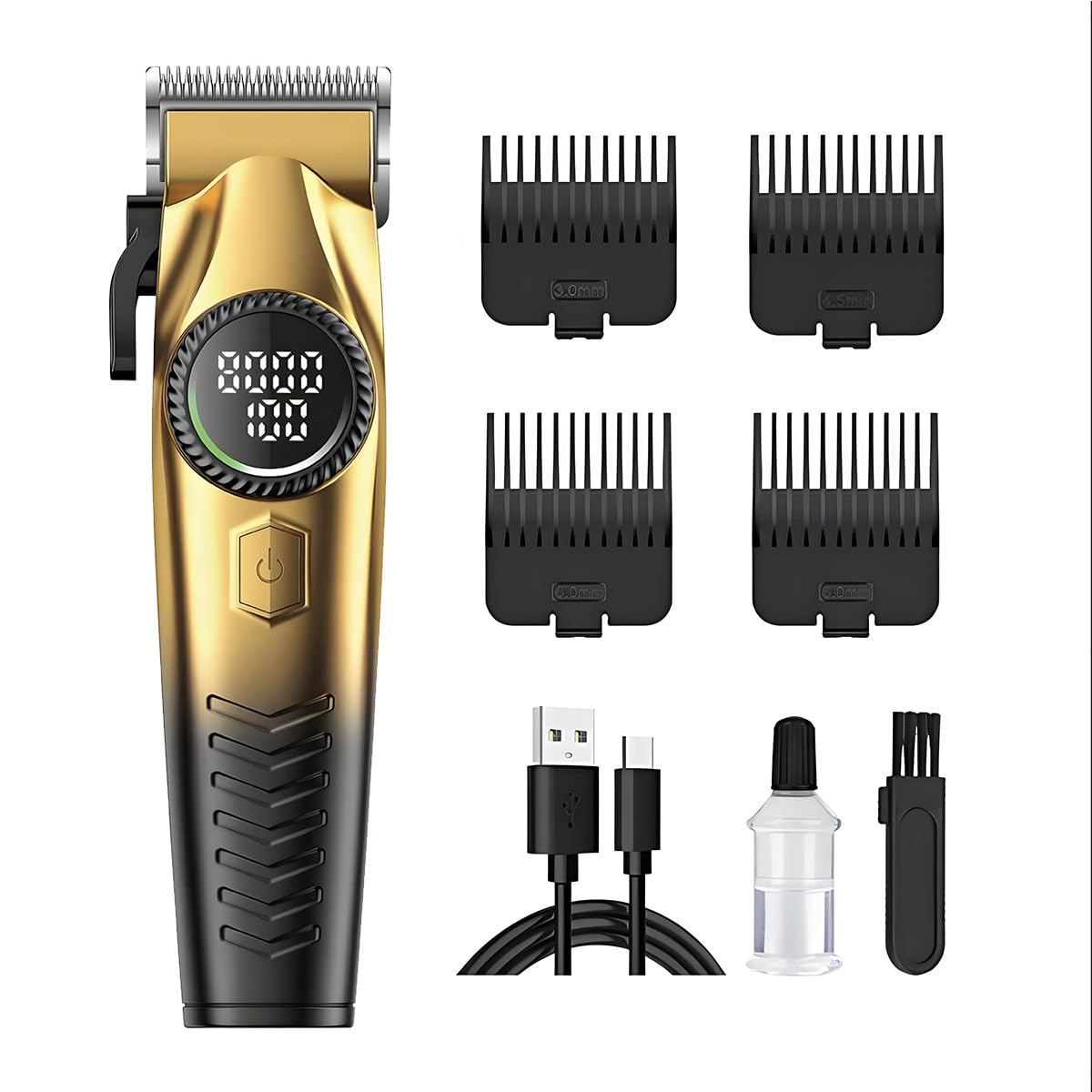 Professional Cordless Hair Clippers for Men, Electric Cutting Kit with LED Screen & 4 Guards, Precision Barber Trimmer for Fading and Blending Beauty and Personal Care QDKVTNDJZ
