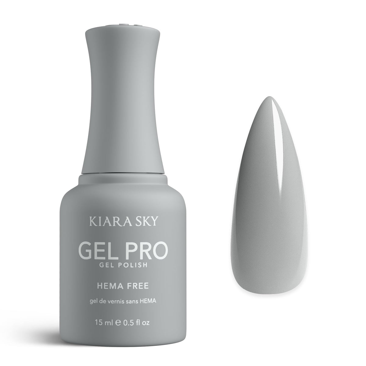 KIARA SKY Gel Pro HEMA-Free Gel Nail Polish | Full Coverage, 28+ Day Wear, Self-Leveling, UV/LED Soak-Off, 0.5 fl oz | Grey-Cious #101