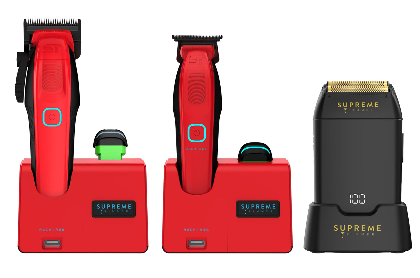 Supreme Trimmer 3-in-1 Recharge Hair Clipper, Beard Trimmer & Crunch Foil Shaver Combo - Removable Batteries, Smart USB Charging Base, Master Barber Beauty and Personal Care Supreme Trimmer