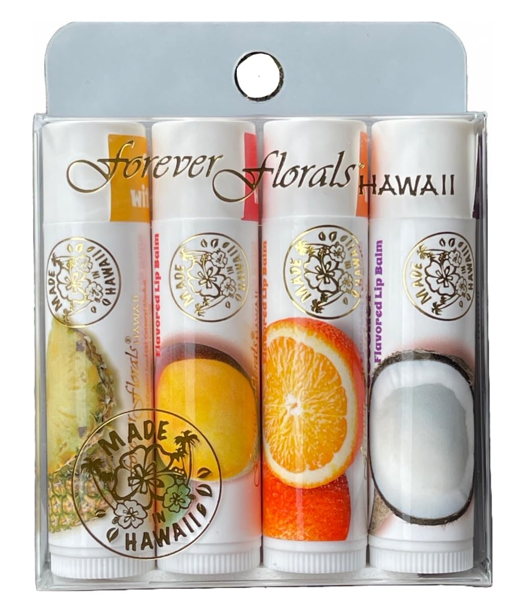 Flavored Lip Balm In Tube, Asst/4 Beauty and Personal Care Forever Florals