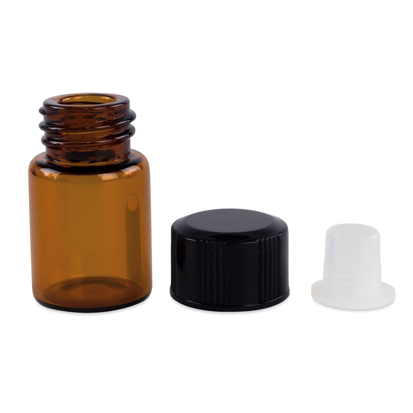 2ml Mini Amber Glass Bottles with Orifice Reducer and Cap for Essential Oils, Chemistry Lab Chemicals, Colognes & Perfumes (12 Pack) Beauty & Personal Care Super Z Outlet
