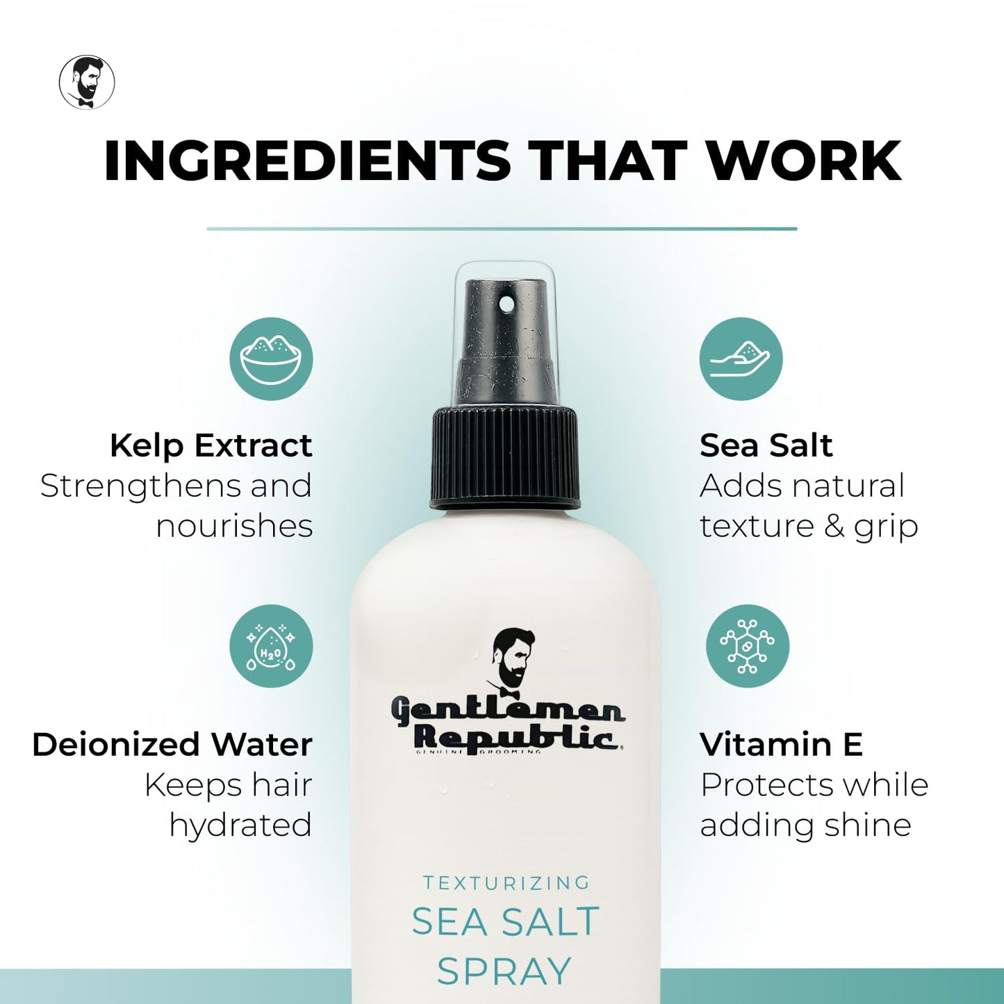 Gentlemen Republic Sea Salt Spray for Men & Women - Hair Texturizing Spray with Dead Sea Salt, Vitamin E & Kelp - Adds Volume & Texture - Lightweight Beauty & Personal Care Gentlemen Republic