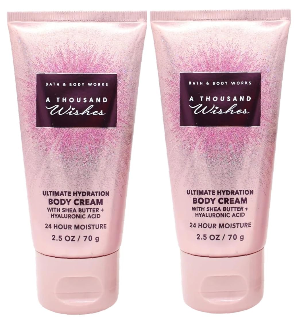 Bath and Body Works Travel Cream 2.5 oz - Pack of 2 (A Thousand Wishes) Beauty & Personal Care Bath & Body Works
