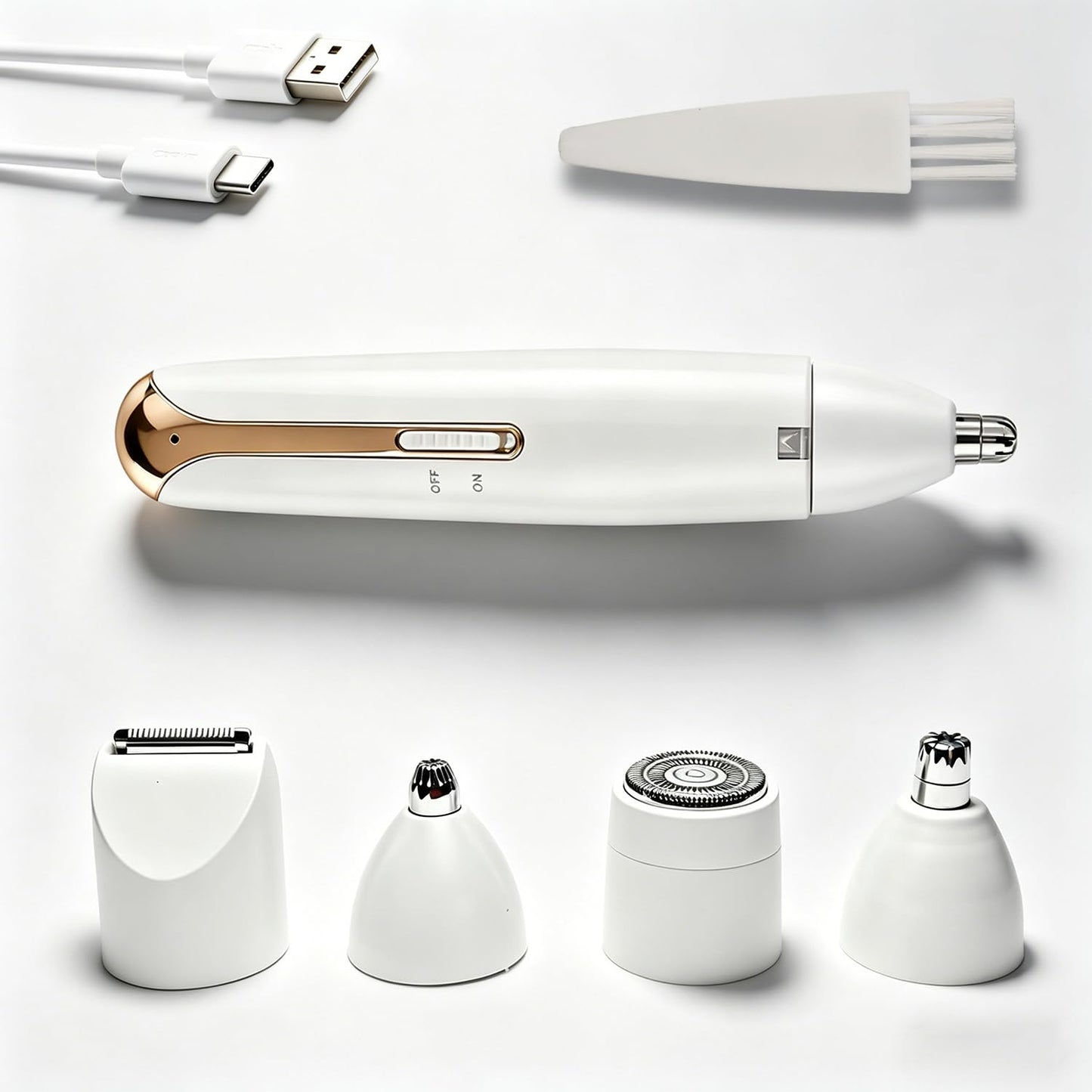 Pemoupnd Ear and Nose Hair Trimmer for Women Clipper 4-in-1 Grooming Tool for Nose Hair, Ear Hair, Beard, Eyebrows,Head Hair,Body Hair, Armpit,Leg Beauty and Personal Care Pemoupnd