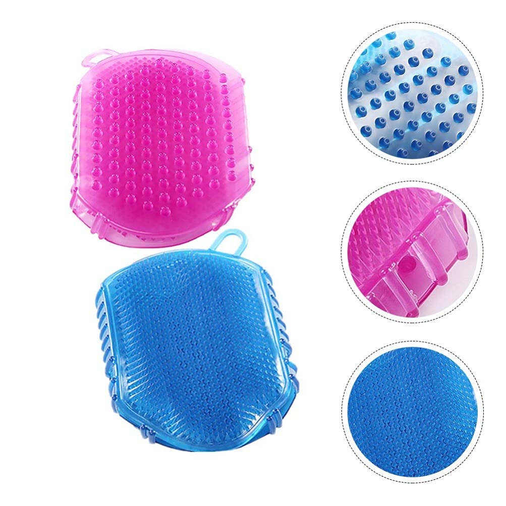 Shower Bath Body Brush 2 Pcs Exfoliating Gloves Exfoliating Bath Scrub Gloves Massage Gloves for Body, Bath, Scrub and Spa Massage Silicone Body Beauty and Personal Care EXCEART