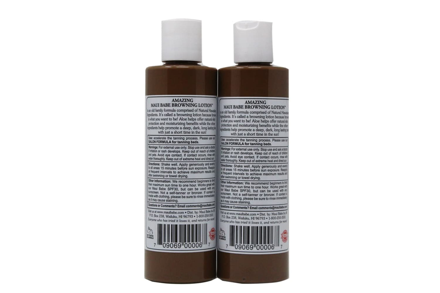 Maui Babe Tanning, Maui Babe Browning Lotion Pack Of 2! Infused With Skin Nourishing Ingredients! All Natural Fast Dark Tan! Promote A Deep, Dark Beauty & Personal Care DELECLE
