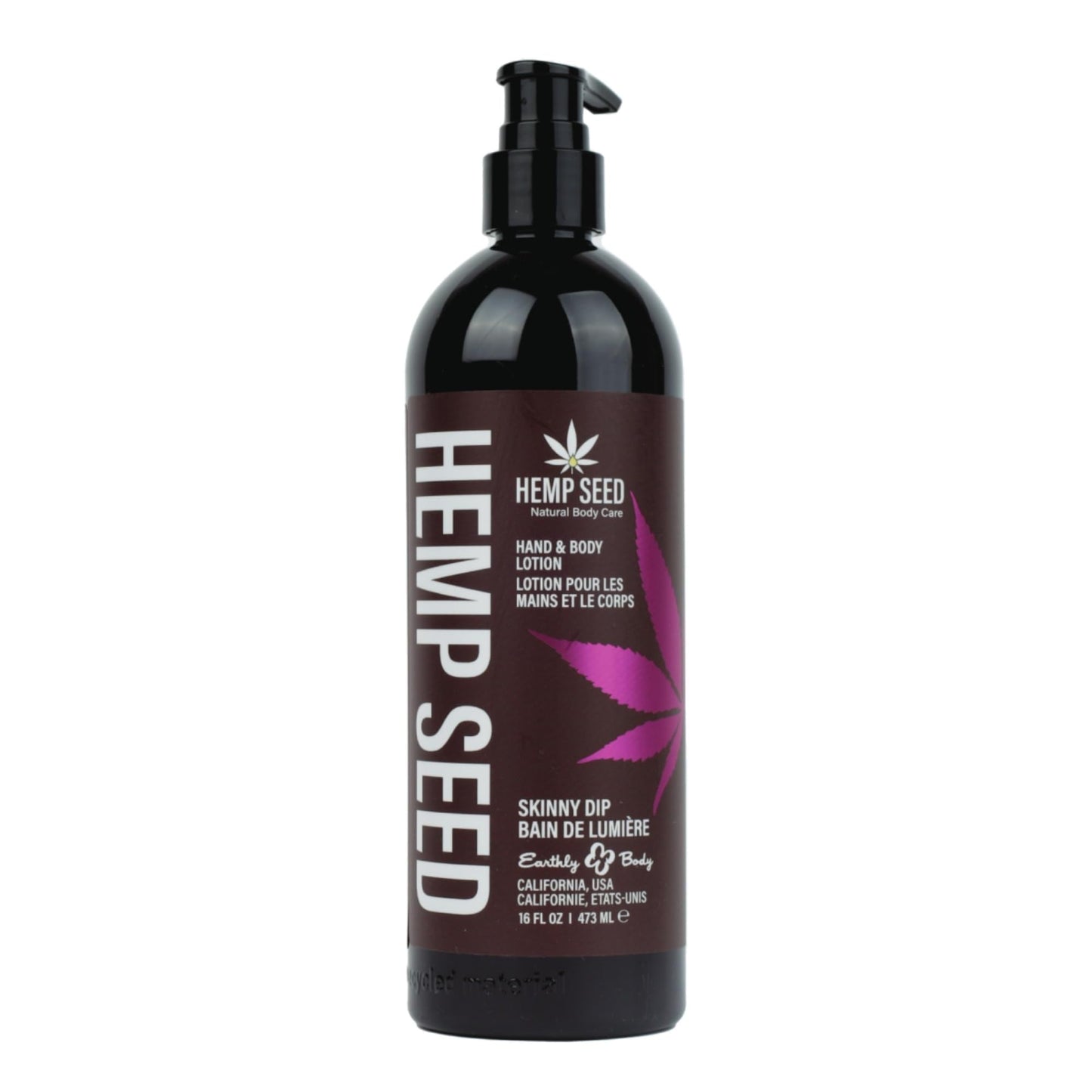 Hemp Seed Hand & Body Lotion, Skinny Dip Scent - 16 oz. - Soothe Dry Skin - Argan Oil, Hemp Seed Oil - Light, Non-Greasy Formula - Vegan & Cruelty Beauty & Personal Care Earthly Body
