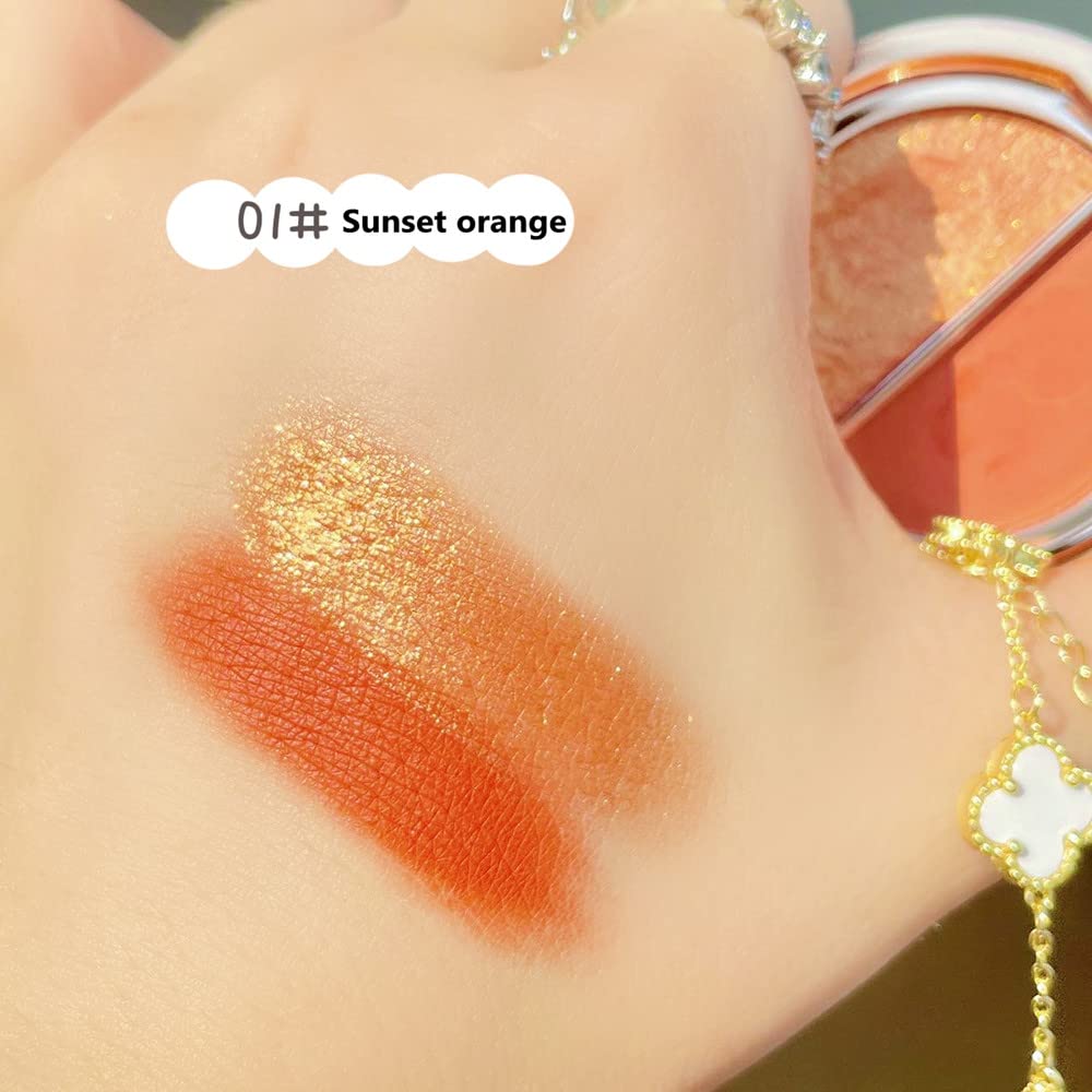 Timipoo Double color eye shadow, high pigment eye makeup palette, matte shimmer metal eye shadow powder, waterproof and durable color eye makeup Beauty & Personal Care Timipoo
