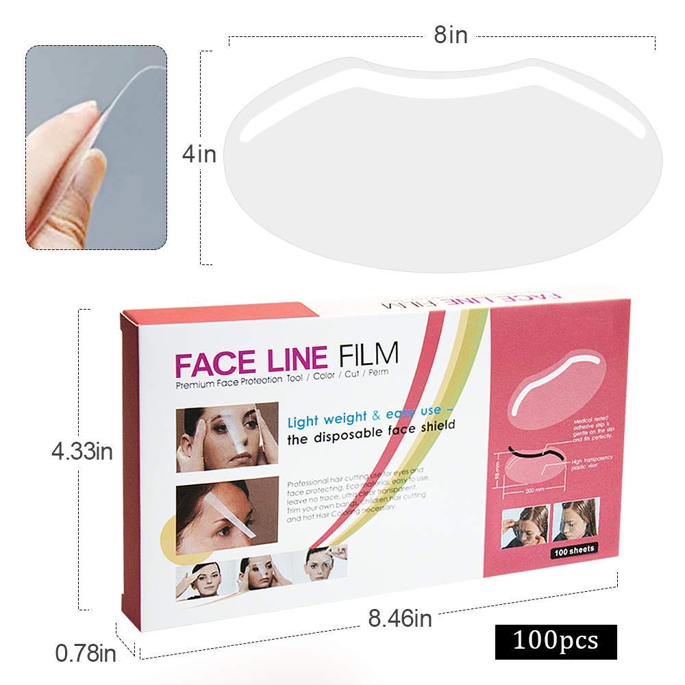 100 PCS Microblading Makeup Shower Face Shields Visors, Disposable Face Shields Masks for Hairspray Salon Supplies and Eyelash Extensions Eye Eyelid Beauty & Personal Care EBANKU