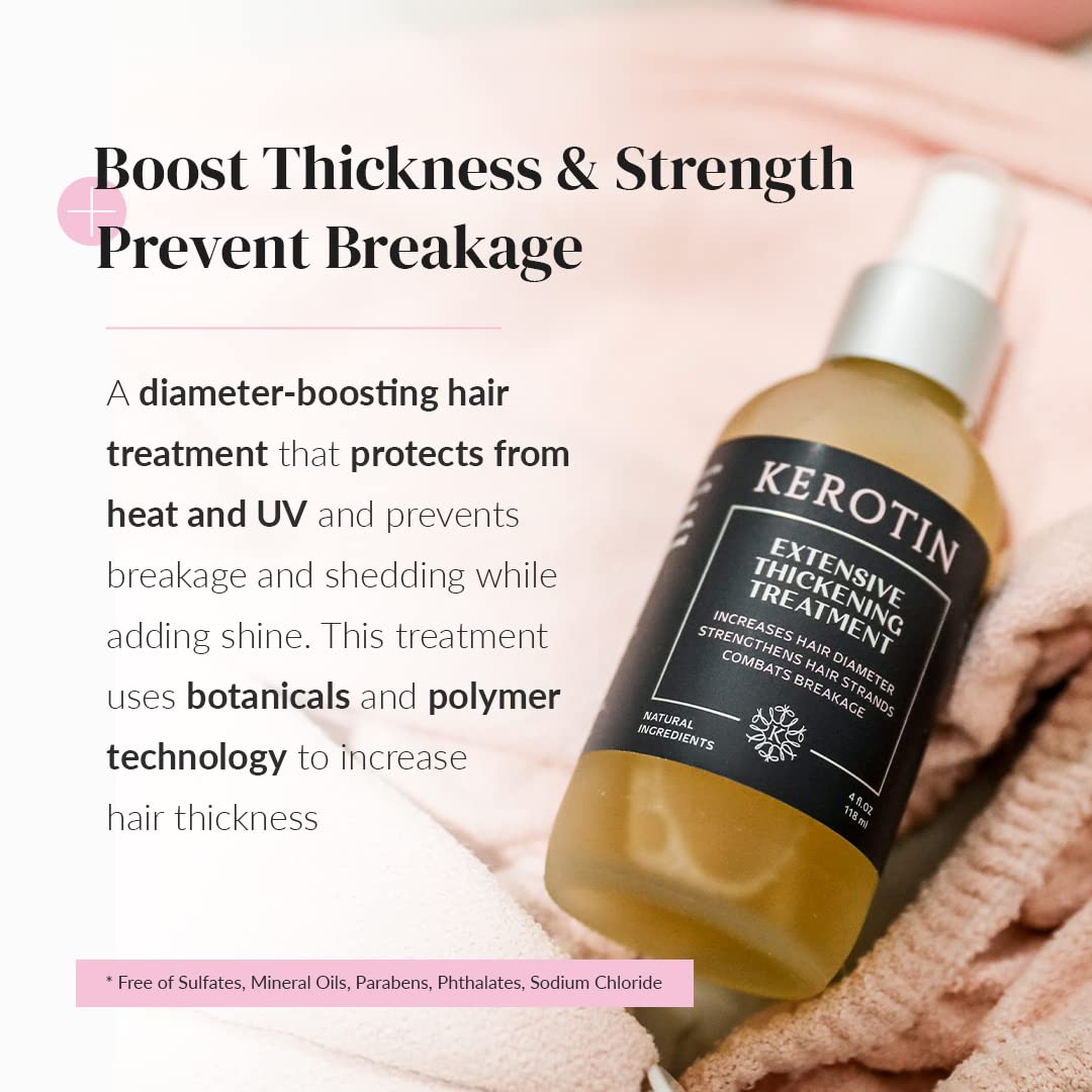 Kerotin Hair Thickening Spray with Keratin for Fine & Thin Hair Growth in Women, Heat Protectant, Repair Mist for Volume, Body & Shine, Diameter Beauty & Personal Care K Kerotin