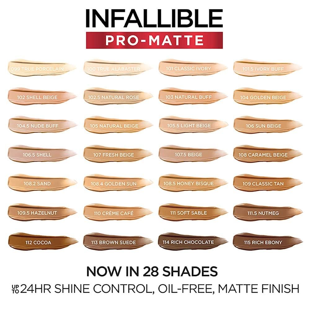 L'Oreal Paris Cosmetics Makeup Infallible Pro-Matte Liquid Longwear Foundation, Caramel Beige, 1 fl oz Beauty & Personal Care L'Oreal Paris