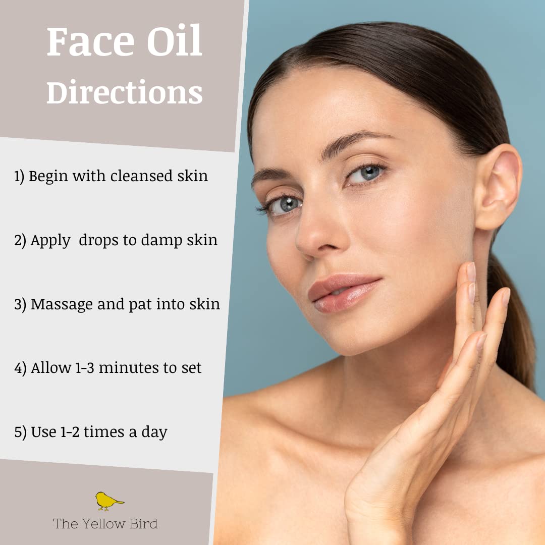 Argan Face Oil Cleanser. Moisturizing Anti Aging Natural & Organic Facial Serum for Acne, Spots, Scars, and Wrinkles. Hydrating Botanic Blend Beauty & Personal Care The Yellow Bird