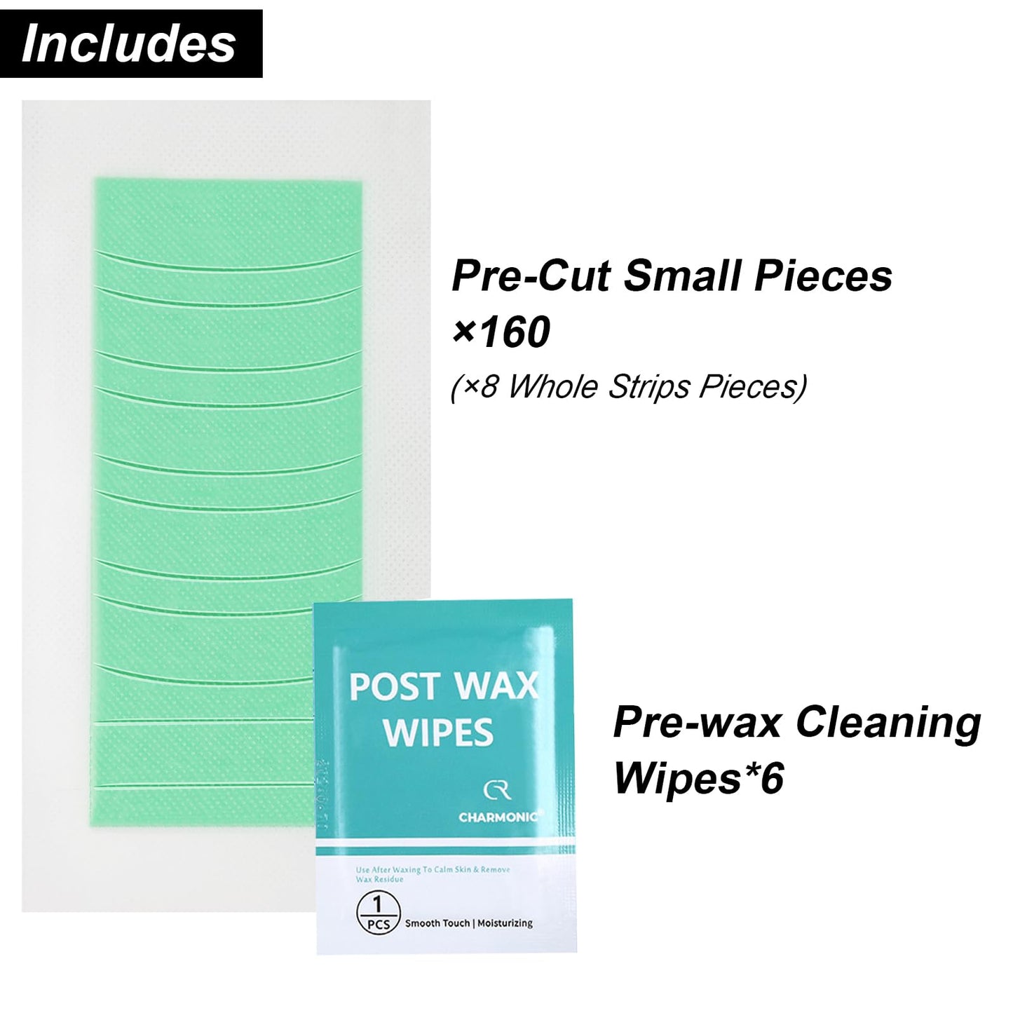 160 Pcs Eyebrow Wax Strips - Pre-cut, Eyebrow Waxing Kit for Eyebrow Shaper and Upper Lip Cheek Face Hair Removal, Traveling and At Home Waxing Kit Beauty and Personal Care Charmonic