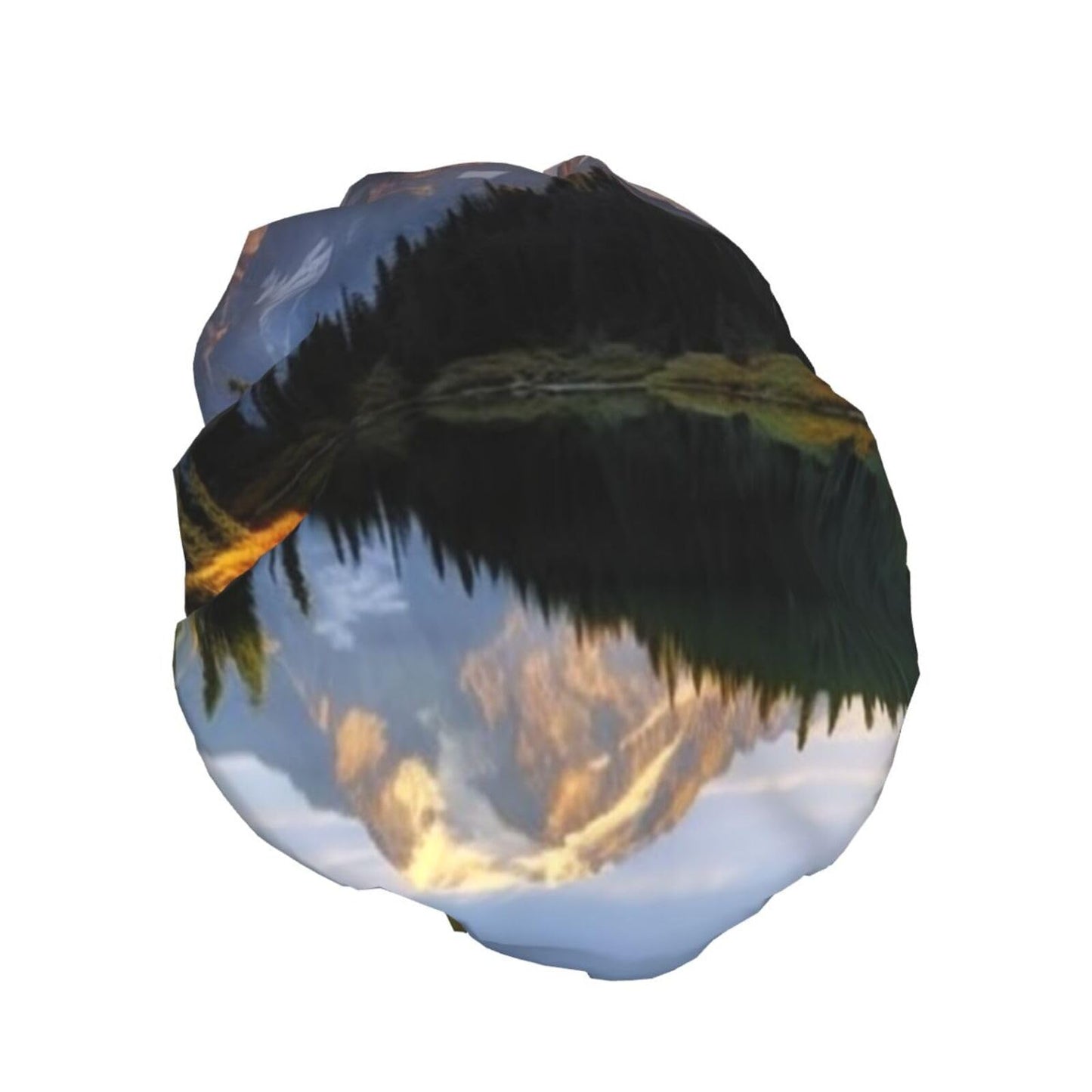 Mountain and Lake Pictures Shower Cap for Women Men Large Reusable Shower Bonnet Double-Layer Waterproof Bath Caps Elastic Band Hair Hat for All Beauty and Personal Care BWLHJKE