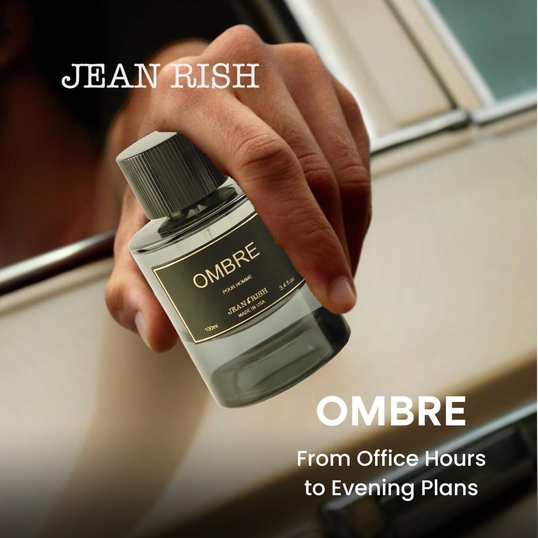 Jean Rish Ombre Perfume for Men Eau De Parfum, Long-Lasting Luxury Fragrance, Made In USA - Lemon, Mint, Green Apple, Vanilla, Cedar Scent - 100ml Beauty & Personal Care Jean Rish