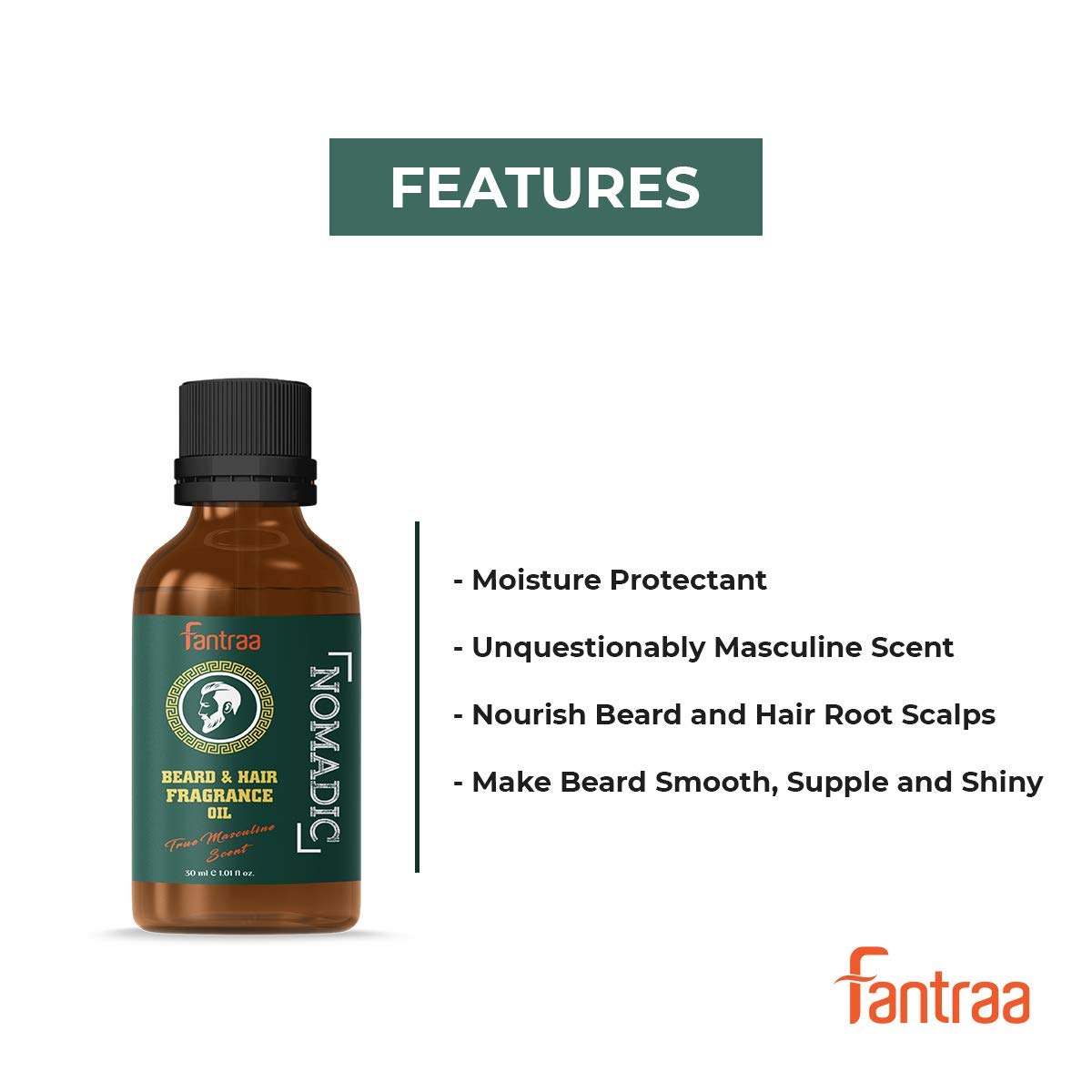 Fantraa Beard and Hair Fragrance Oil - 30 ml (Nomadic) Beauty and Personal Care Fantraa