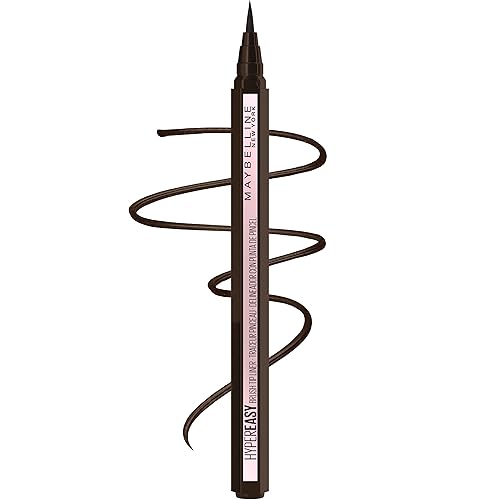 MAYBELLINE New York Hyper Easy Liquid Pen No-Skip Waterproof Eyeliner, Satin Finish, Pitch Brown Beauty & Personal Care MAYBELLINE