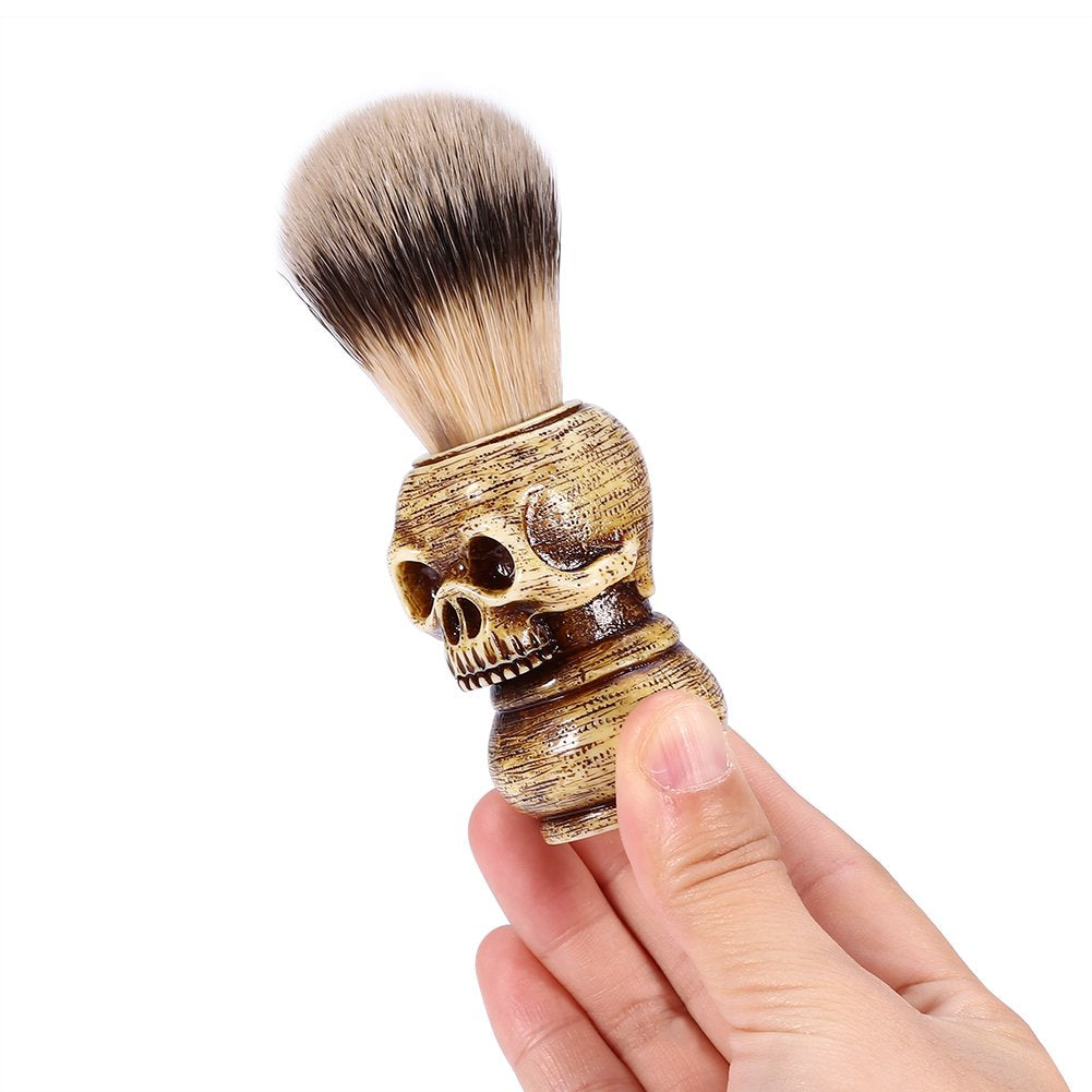 ZJchao Shaving Brushes, Skull Shaped Handle, Rich and Fast Lather Men Shaving Brush, Barber Grooming, Shave Brush for Wet Shave, Use with Safety Beauty and Personal Care ZJchao