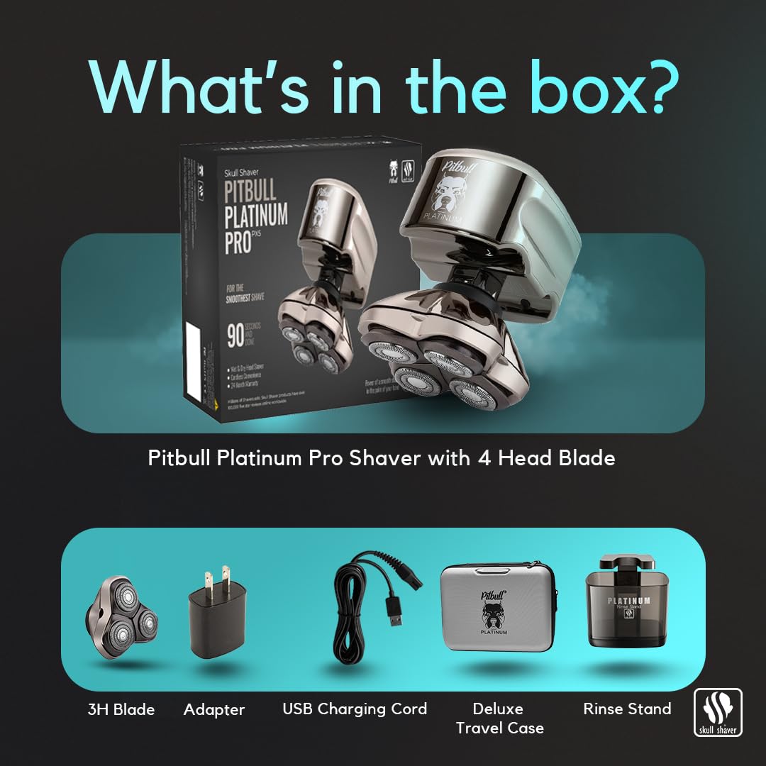 Skull Shaver - Pitbull Platinum PRO PX5 Head and Face Shaver - with Bonus Blade Beauty and Personal Care Skull Shaver