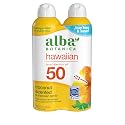 Alba Botanica Hawaiian Coconut Sunscreen, Spray Broad Spectrum SPF 50 Sunscreen, Water Resistant and Biodegradable 5 fl oz Bottle (Pack of 2) Beauty & Personal Care Alba Botanica