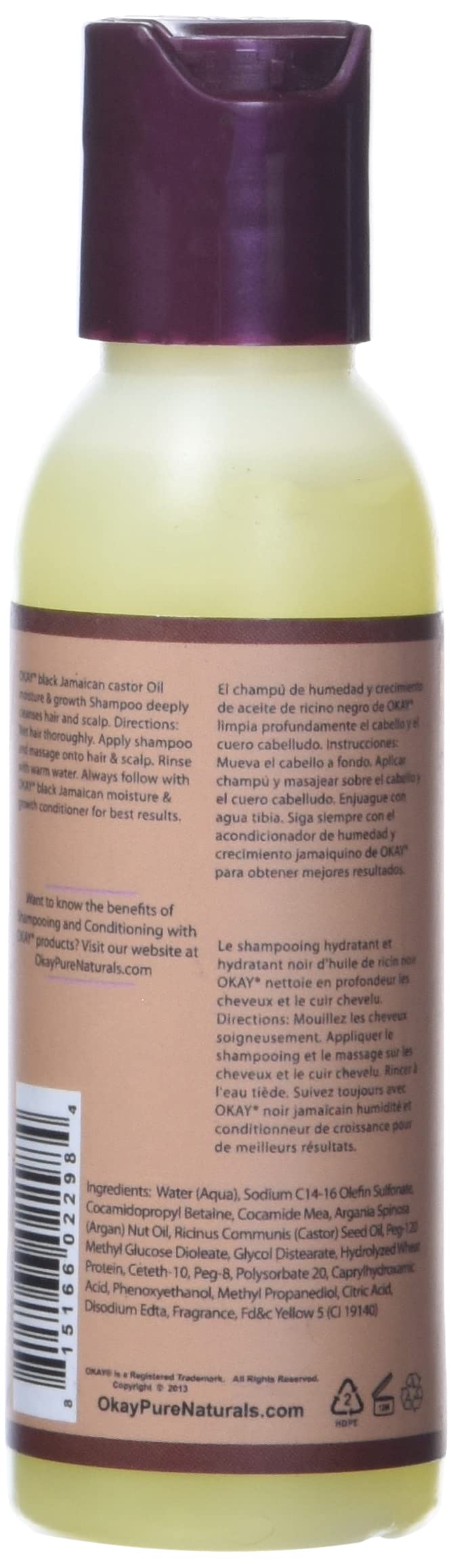 OKAY BLACK JAMAICAN CASTOR OIL MOISTURE GROWTH SHAMPOO 2oz/59ml Beauty & Personal Care OKAY