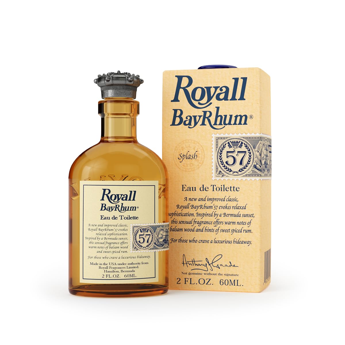ROYALL BAYRHUM '57, Men's Heritage Eau de Toilette, Classic Bay Rum Fragrance - 2 Fl oz Splash Beauty & Personal Care ROYALL LYME