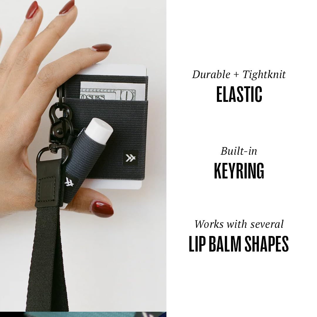 Thread Wallets Elastic Chapstick and Lip Gloss Holder Keychain (Black) Beauty and Personal Care Thread Wallets