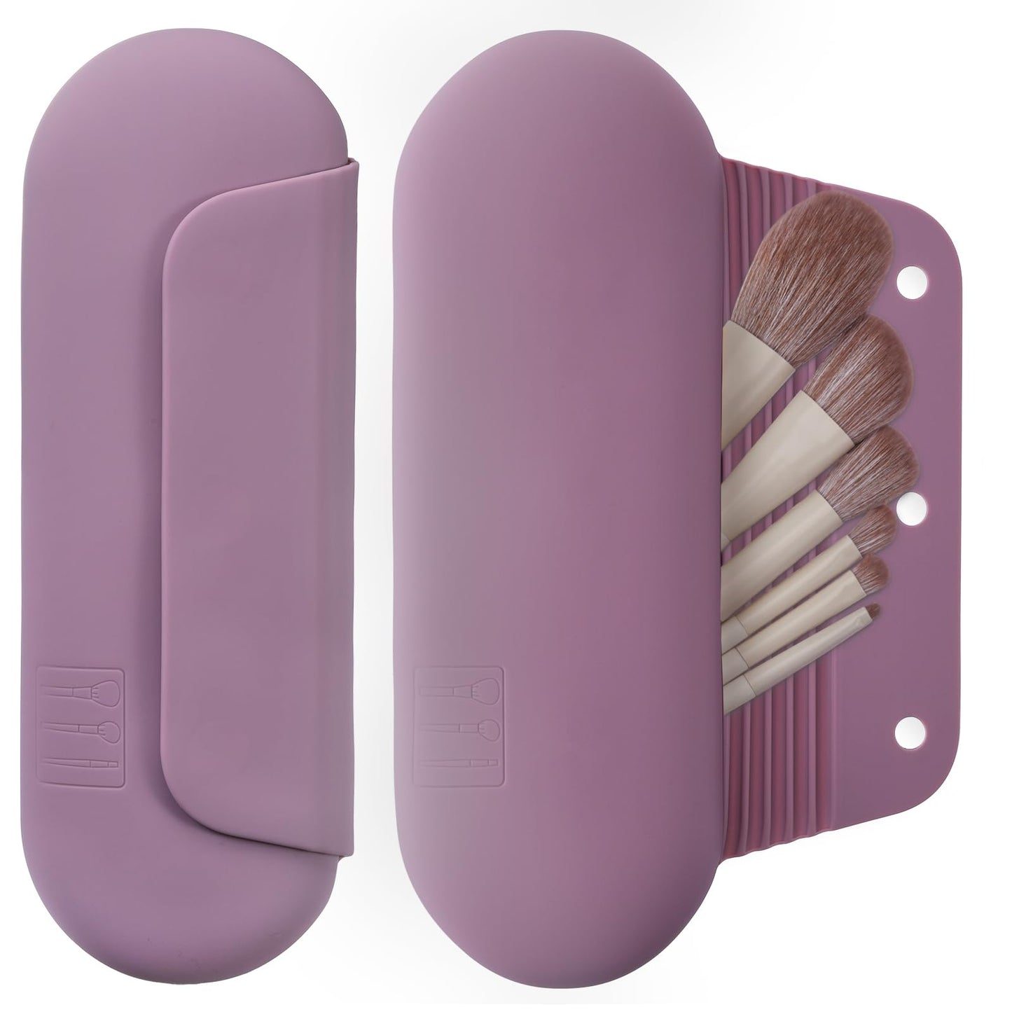 AGIKET Silicone Makeup Brush Holder Travel Cosmetic Bag:Soft Portable Cosmetic Face Brushes Holder with Upgrade Anti-Fall Out Magnetic Closure, Large Beauty and Personal Care AGIKET Default Title