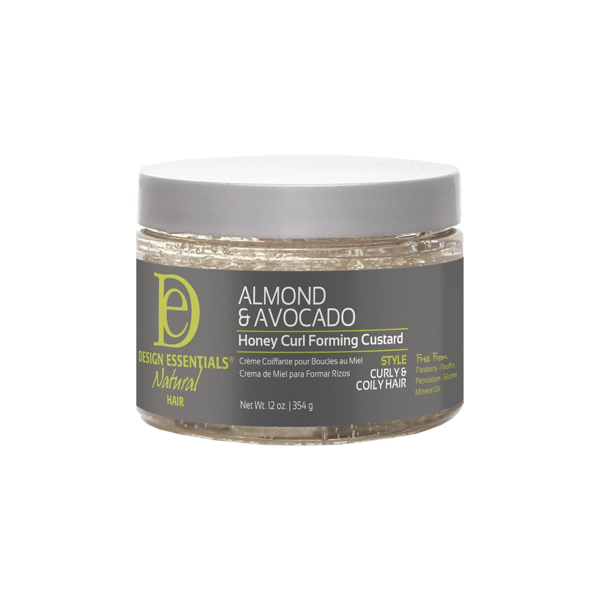 Design Essentials Almond & Avocado Honey Curl Forming Custard, Defines Curls & Fights Frizz, For Curly, Coily, & Kinky Hair 12 oz, Pack of 1 Beauty & Personal Care Design Essentials