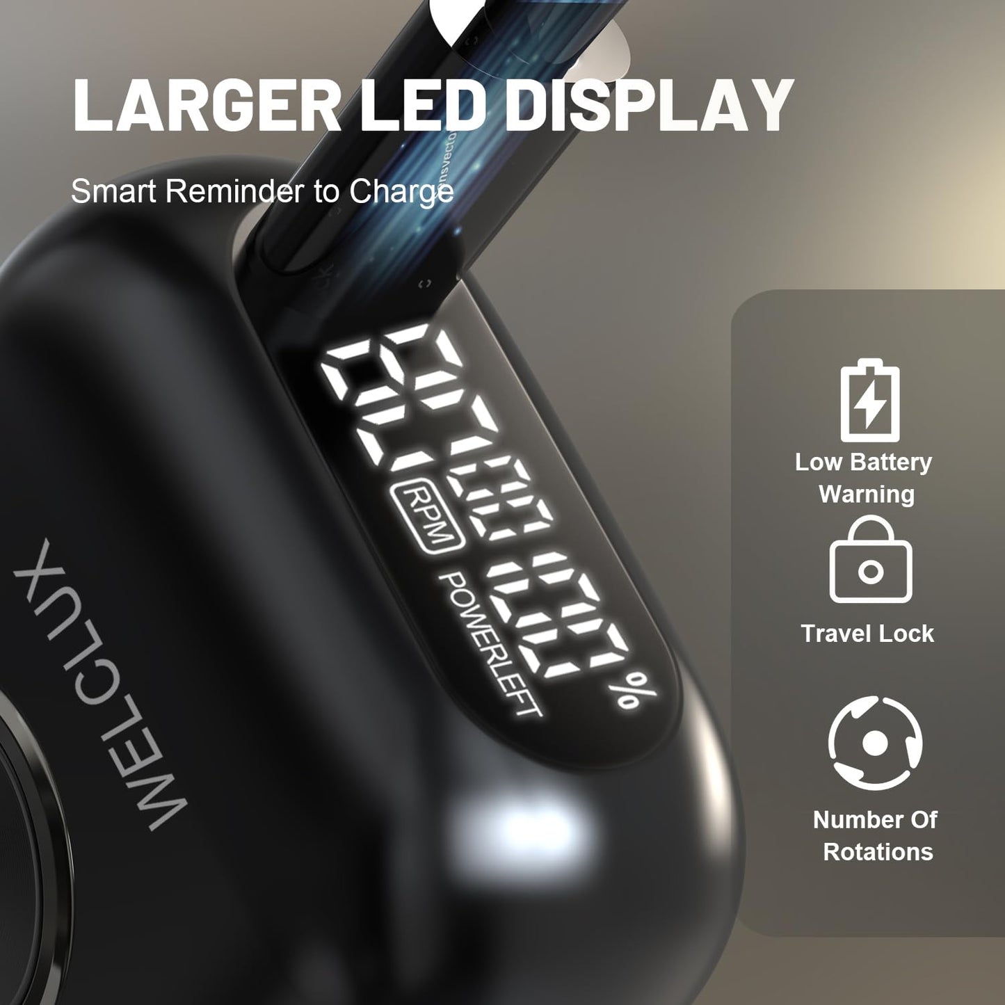 Welclux Rechargeable Electric Razor for Men: Mini Foil Shavers for Men with 4 Floating Blades - Dual-Speed & LED Display, 120Min Runtime, IPX7 Beauty and Personal Care Welclux