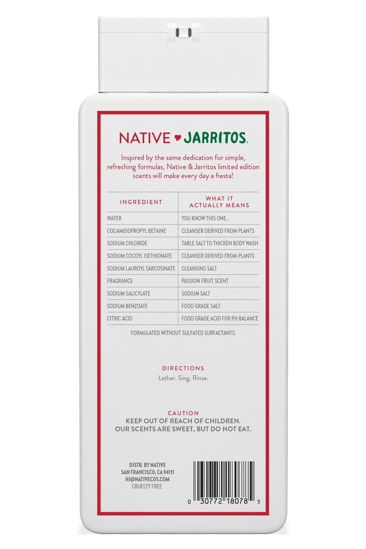 Native Limited Edition Jarritos Passionfruit Scented Body Wash - 18 fl oz Beauty & Personal Care Native
