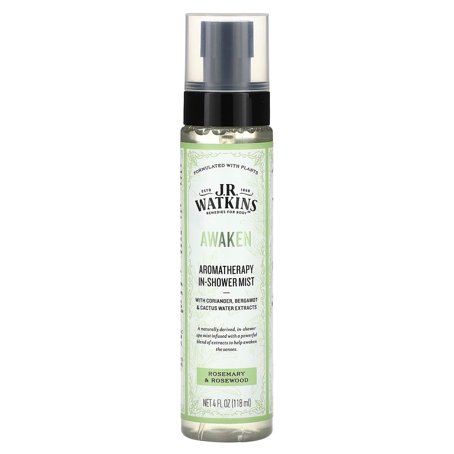 J.R. Watkins Awaken Aromatherapy in-Shower Mist, Natural Rosemary & Rosewood, 4 oz Beauty and Personal Care J.R. Watkins