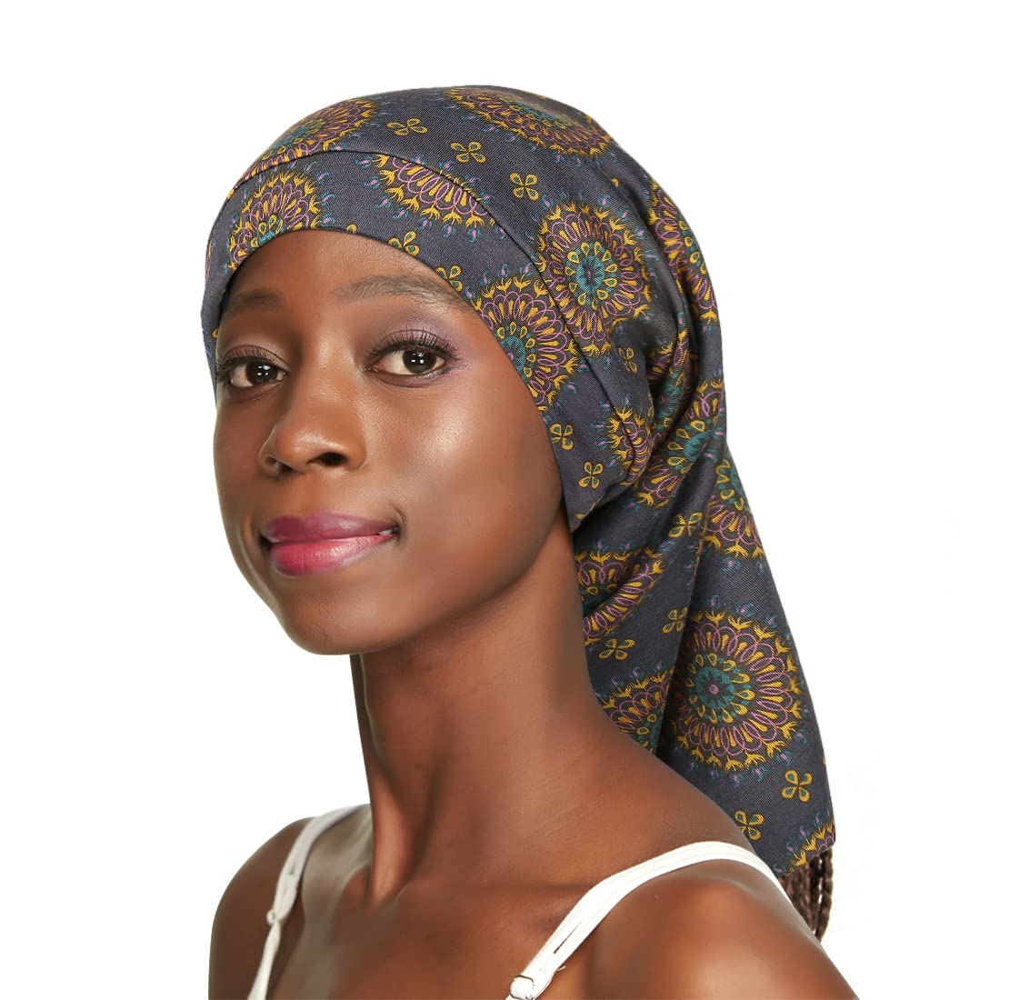 Satin Lined Cap for Natural Hair Big Bonnet for Braids Print Beauty and Personal Care Awefeel