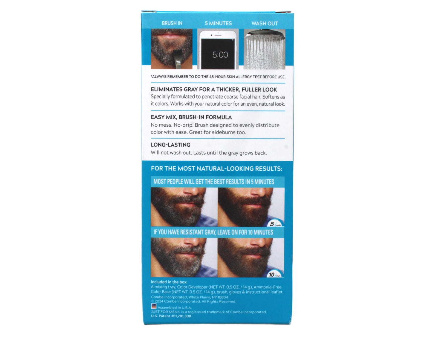 Just For Men Color Gel Mustache, Beard & Sideburns 115 Jet Black 1 Each (Pack Of 5) Beauty & Personal Care Just for Men