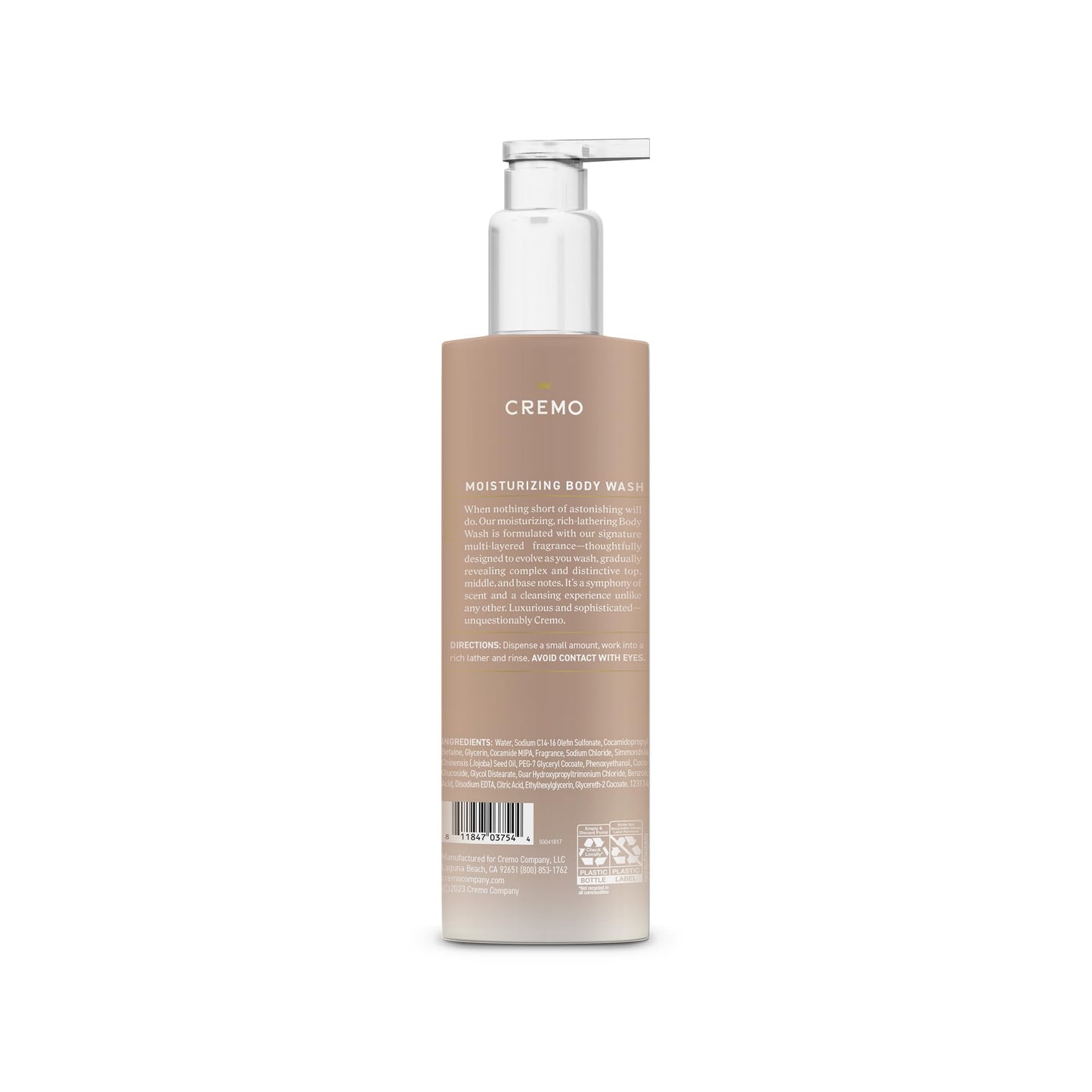 Cremo White Jasmine Amber Skin Moisturizing Body Wash for Women, Notes of White Jasmine, Red Currant, and Sweet Amber, 16 Fl Oz Beauty & Personal Care Cremo