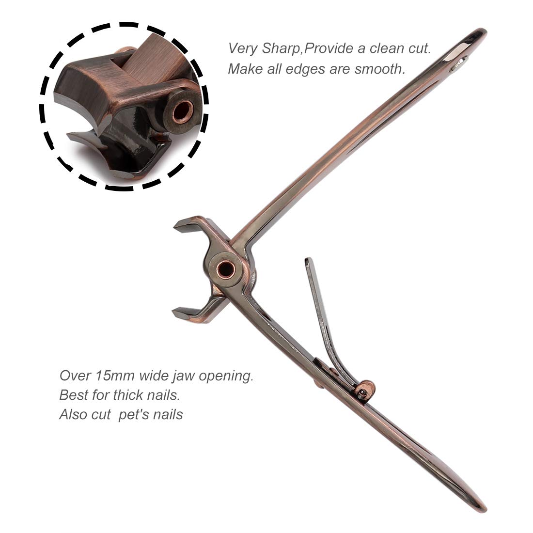 SZQHT Ultra Wide Jaw Opening Toenail Clippers Nail Clippers for Thick Nails Cutter for Ingrown Manicure Set,Pedicure Kit,Men & Women (Bronze) Beauty & Personal Care SZQHT