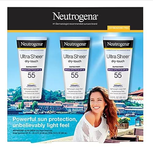 Neutrogena Ultra Sheer Dry-Touch Sunscreen Lotion, Broad Spectrum SPF 55 UVA/UVB Protection, Lightweight Water Resistant Face & Body Sunscreen Beauty & Personal Care Neutrogena