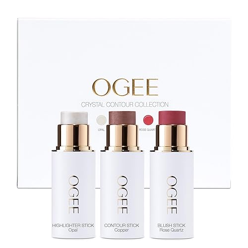 Ogee Face Stick Crystal Collection Trio - Contour Stick Makeup Collection - Certified Organic Contour Palette - Includes Bronzer Stick, Blush Stick Beauty & Personal Care Ogee