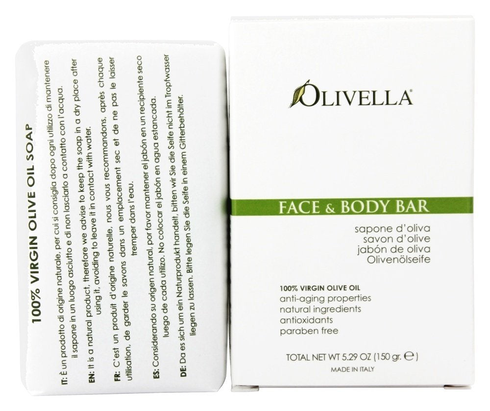 Olivella Virgin Olive Oil Face and Body Bar Soap, 5.29 oz., 3 Piece Beauty & Personal Care Olivella