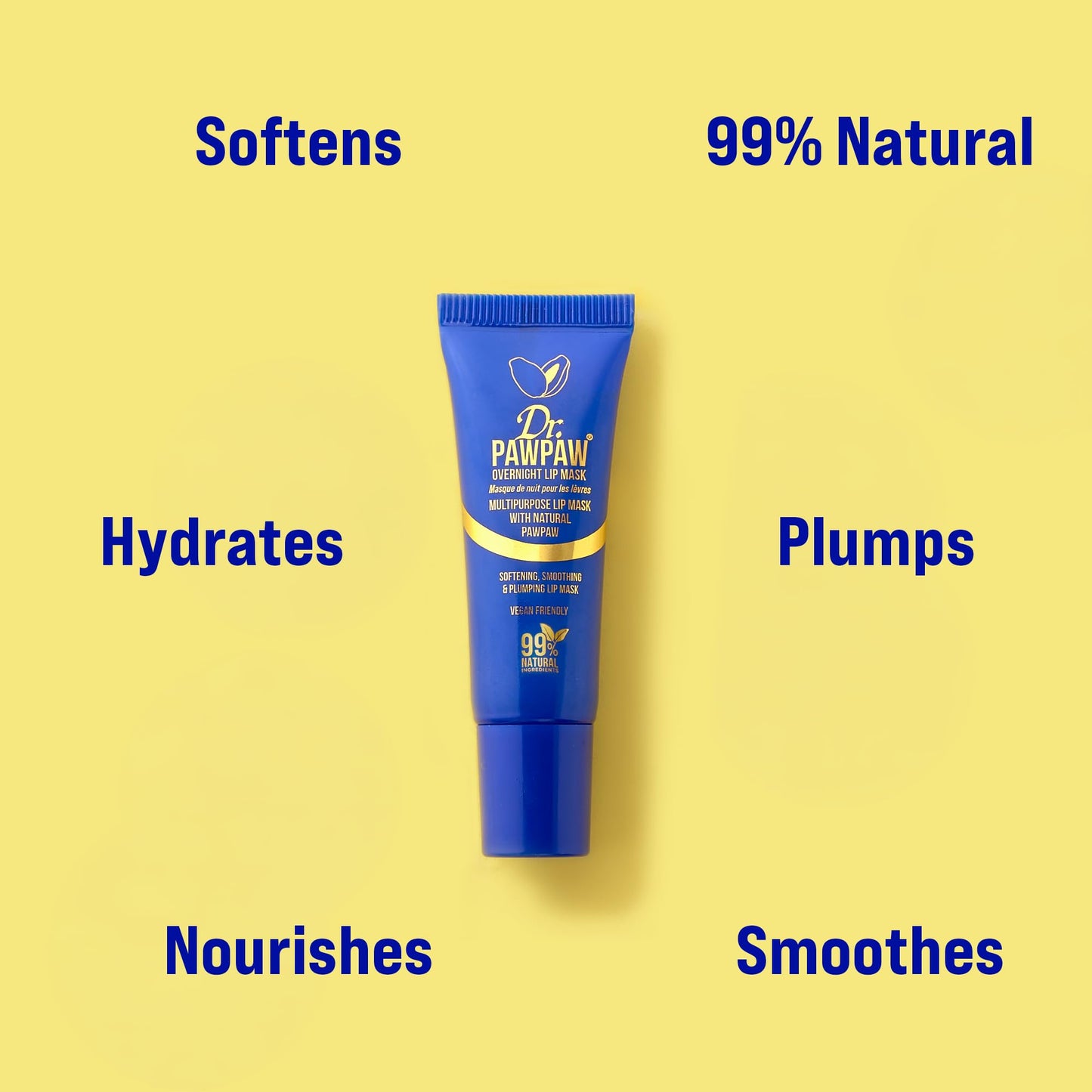 Dr. PawPaw Multipurpose Overnight Lip Mask - Lip Sleeping Mask with Peptides - Natural Moisturizer for Plumping - Cruelty Free - 0.33 oz Beauty and Personal Care Dr. PAWPAW ORIGINAL BALM