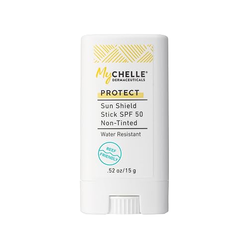 Mychelle Dermaceuticals Sun Shield Stick Spf 50 Non-Tinted - Natural Liquid Zinc Sunscreen Vitamin E and Jojoba - Water Resistant up to 80 Minutes Beauty & Personal Care MyChelle Dermaceuticals