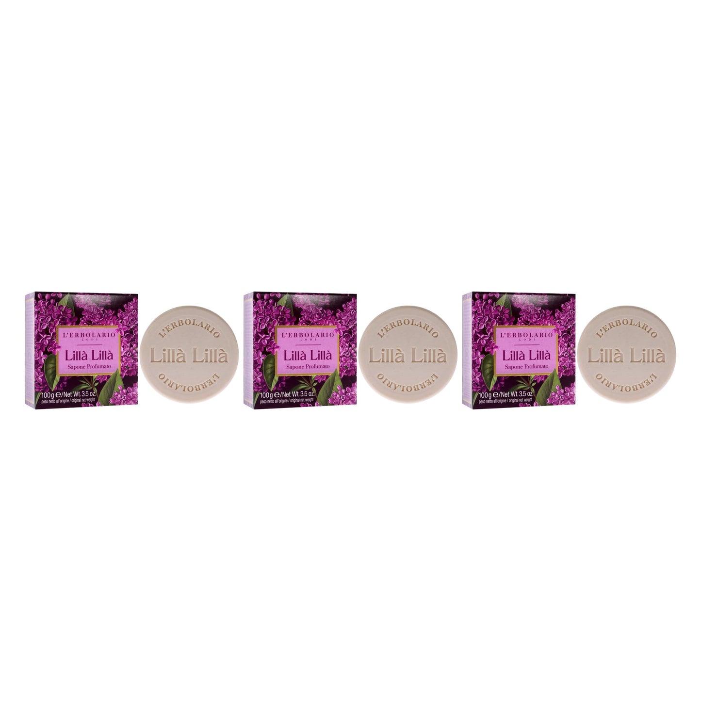 Perfumed Soap - Lilac Lila - Pack of 3 by LErbolario for Unisex - 3.5 oz Soap Beauty & Personal Care L'Erbolario
