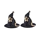 Happyyami 2pcs Mini Witch Hat Fascinators Women Girl Hat Hair Clips Hairpins Cute Barrettes Black Beauty & Personal Care Happyyami