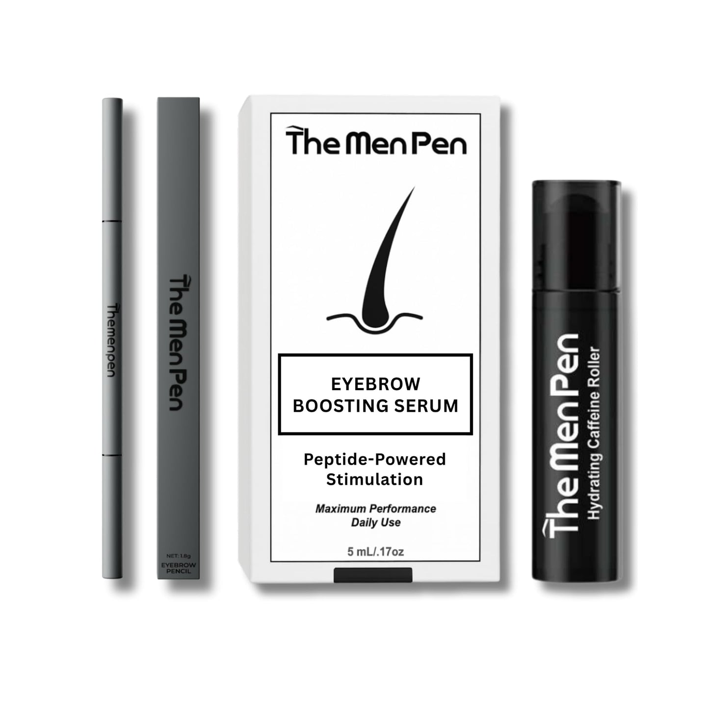 The Men Pen Eyebrow Boosting + Caffeine Kit | Eyebrow, Beard and Hair Filler | Waterproof, Long Lasting, Sweat Proof - Black Beauty & Personal Care The Men Pen