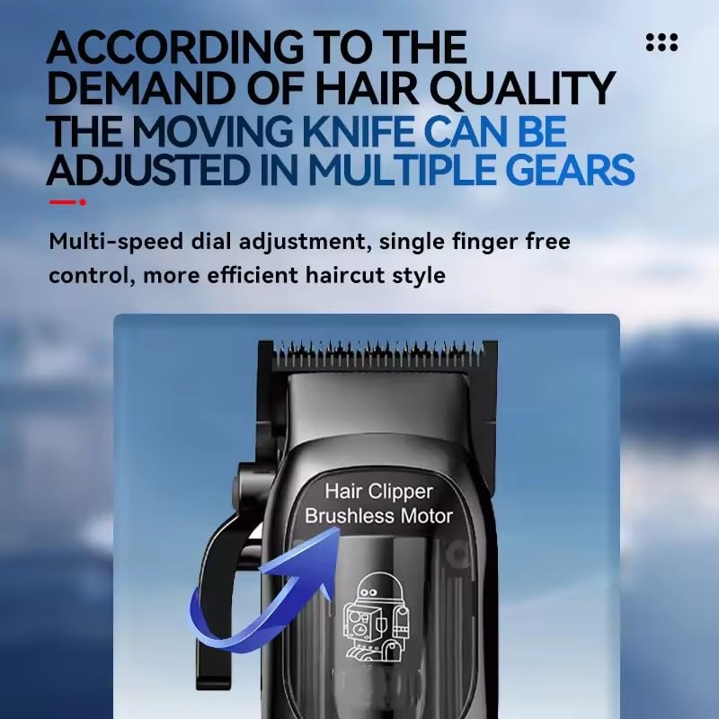 Professional Hair Clippers for Men with Superior Precision, Cordless Barber with Multi Speed and LED Digital, Brushless Motor Cutting Machine Set Beauty and Personal Care QDKVTNDJZ