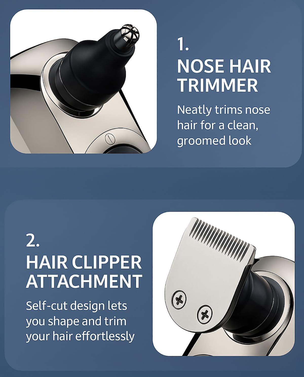 Bawldy 9.0 Shaver,Bawldy Pro Head Shaver, Bald Head Shavers for Men, 6-in-1 Detachable Head Shavers IPX7 Waterproof Intelligent Led Display (Silver-2) Beauty and Personal Care PBLUVEN